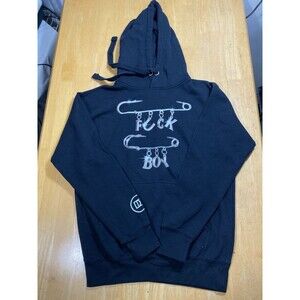 Dixie D'Amelio F*ck Boy Pinned Black Hoodie SZ Small TikTok Dam Fam 20 Pit2pit